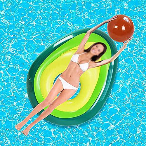 Inflatable Pool Float Large Size Avocado Swim Ring Air Chamber Water T
