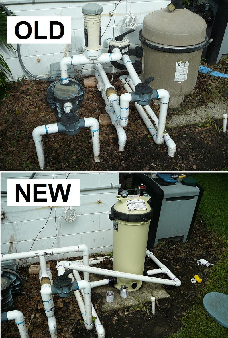 How to Change a Pool System DE filter with a Cartridge Filter