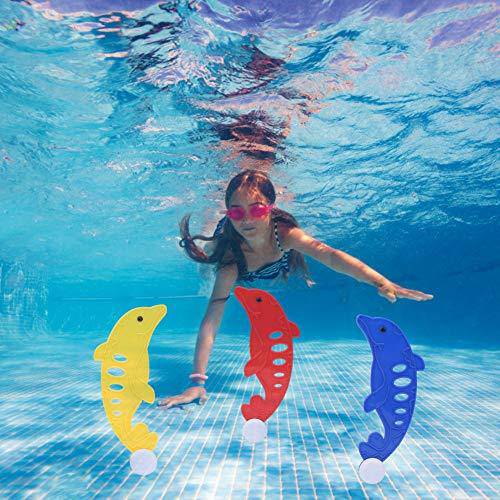 Diving Dolphin Toy, Funny Durable Children Swimming Toy 3 Diving Toy for Pool Diving Pool Toys with Plastic Material for Swimming Training