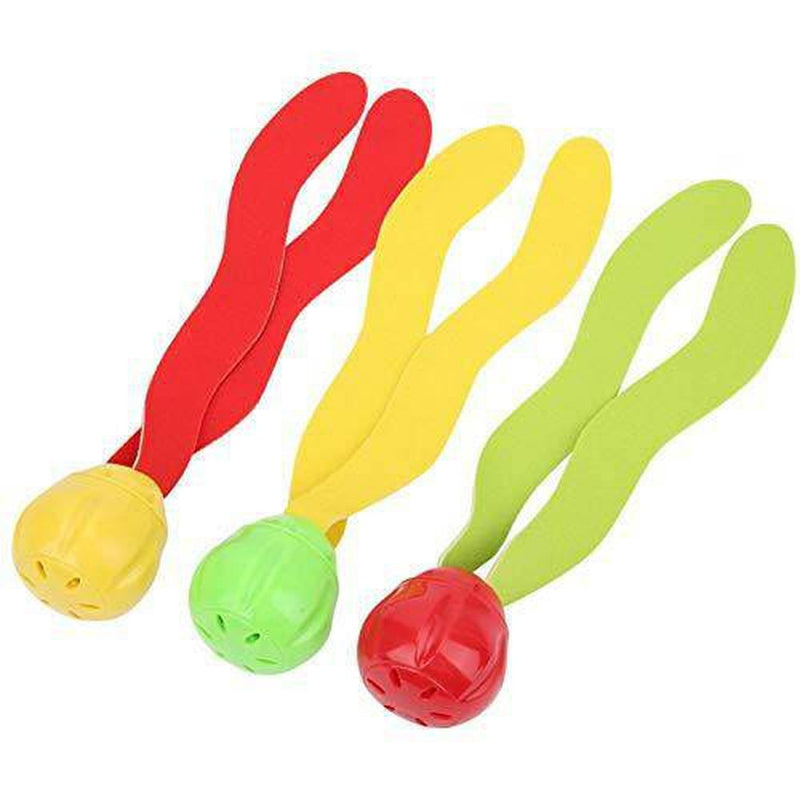 Diving Pool Toys, Diving Seaweed Toy Funny Kid Swimming Training Toy Plastic Durable Diving Toy Set with 3 for Children for Practice Diving