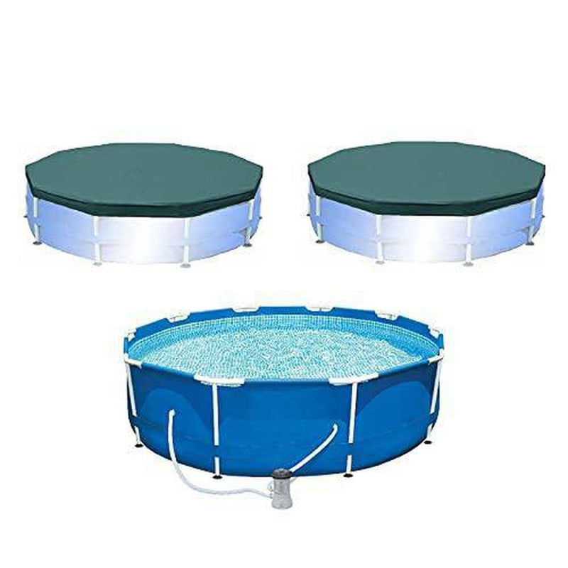 2.5-Foot Frame Pool w/ Filter Pump & 10 ft Vinyl Cover, 2 Pack Framed Swimming Pools Swimming Pool Above Ground Pool Pools for Backyard Outdoor Pool Above Ground Pools Backyard Pool Frame Pool x 10