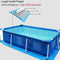 102.3x63x25.6 inch Above Ground Rectangular Steel Frame Swimming Pool for Outdoor Backyard, Rectangulars Above Ground Swimming Pools - Blue