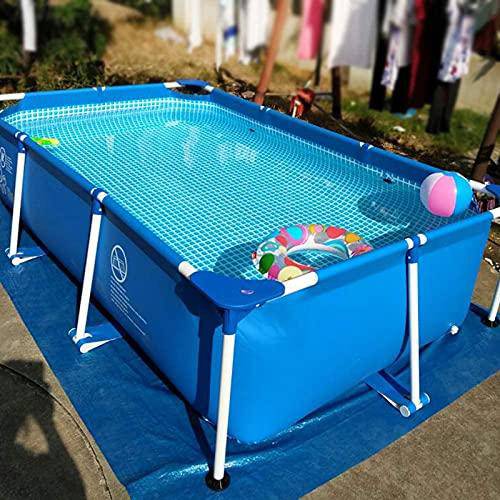 102.3x63x25.6 inch Above Ground Rectangular Steel Frame Swimming Pool for Outdoor Backyard, Rectangulars Above Ground Swimming Pools - Blue