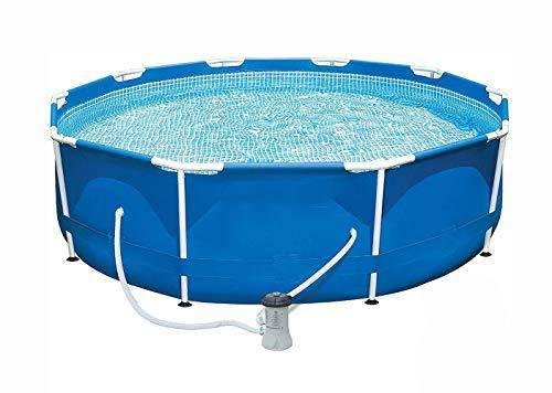 10 Pool 10ft x 30in Above Ground Swimming Pool with Filter Pump, Round Metal F