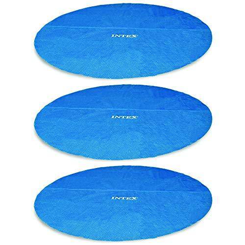 12-Foot Easy Set and Metal Frame Swimming Pool Solar Cover Tarp, Blue (3 Pack)