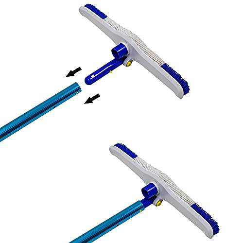 12 Foot Telescopic Aluminum Swimming Pool Pole, Adjustable 3 Piece from 4 to 12ft Extension – Connect Cleaners, Skimmer Nets, Rakes, Brushes