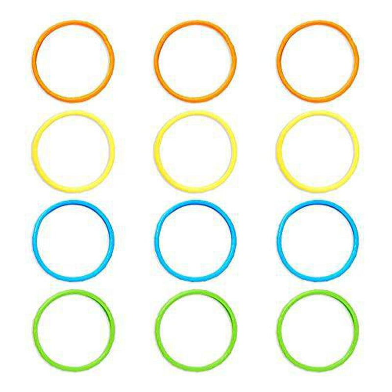 12 Pack Pool Diving Rings for Kids, Multicolored Swimming Pool Toys for Party Game