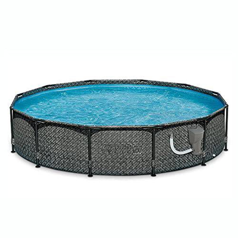 12' x 33" Outdoor Round Frame Above Ground Swimming Pool with Pump Framed Swimming Pools Swimming Pool Above Ground Pool Pools for Backyard Outdoor Pool Above Ground Pools Backyard Pool Frame Pool