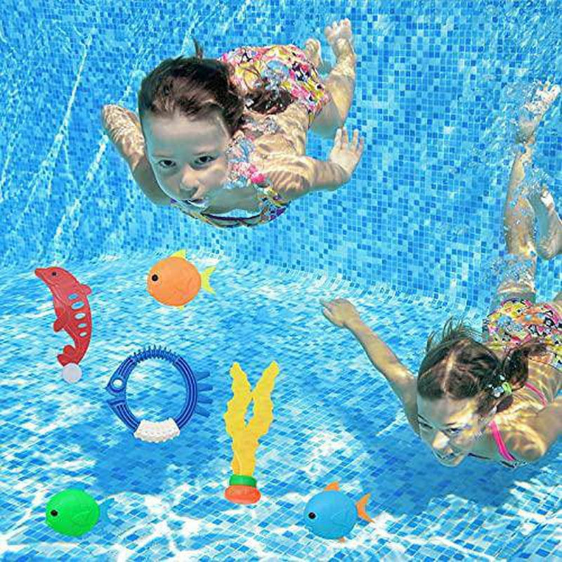 15 PCS Colored Dive Pool Toys Underwater Swimming Toys Pool Diving Toys Variety Water Diving Ring Dive Stick Durable Swim Pool Dive Toys Under Water Treasures Gift Set for Kids Teens, Adults