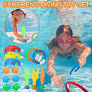 15 pcs Swimming Pool Toys Diving Toys Kit, Diving Fish Rings Sinkers Dive Seaweed Fish Dolphin for Swimming Training, Summer Water Toys Swim Toys Diving Game (1 Set)