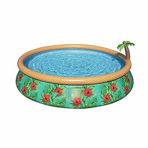 15Ft x 33In Fast Set Paradise Palms Inflatable Swimming Pool Set Full-Sized Inflatable Pools Swimming Pool Inflatable Pool Above Ground Swimming Pool Swimming Pools Pools for Backyard