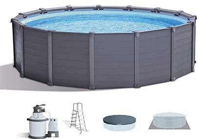 18ft x 52in Above Ground Swimming Pool Set w/Sand Filter Pump & Ladder