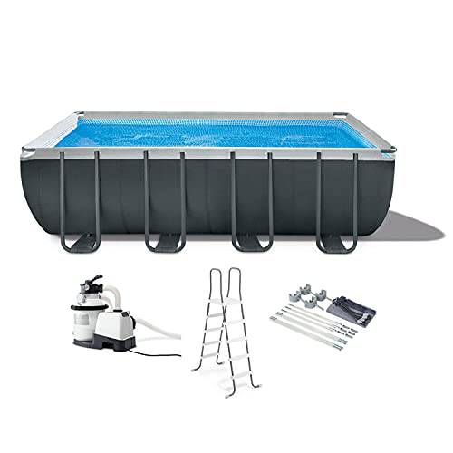 18Ft x 52In Ultra XTR Rectangular Frame Swimming Pool Kit w/Pump & Canopy Framed Swimming Pools Swimming Pool Above Ground Pool Pools for Backyard Outdoor Pool Above Ground Pools Backyard Pool