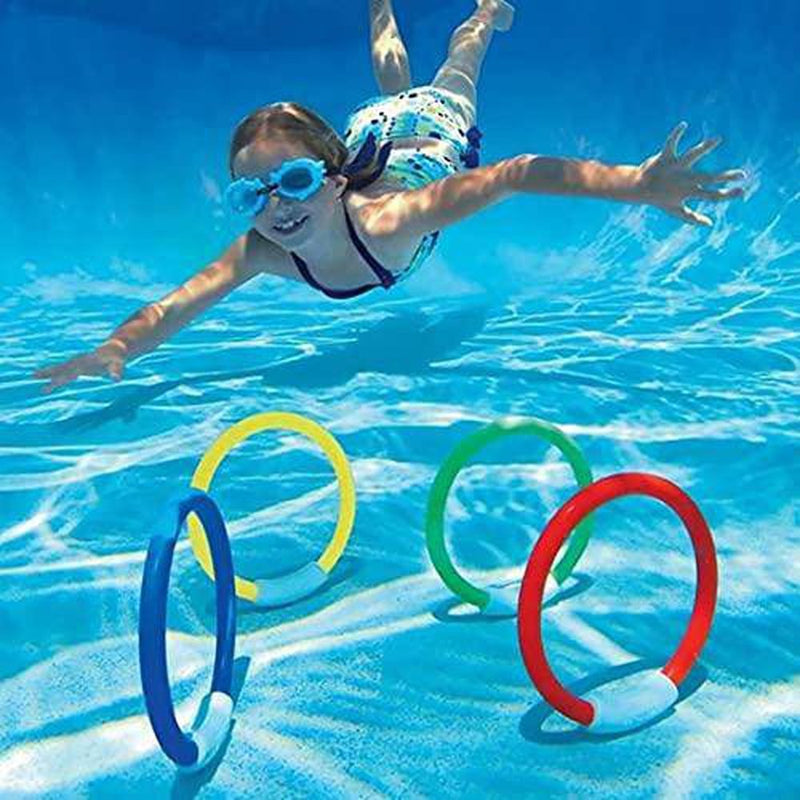 18Pcs Diving Pool Toys Underwater Summer Swimming Pool Toys for Kids Teens and Adults Included Diving Sticks,Torpedo, Water Rings, gem Gift Set .