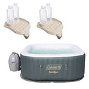 2 Pcs SaluSpa 4 Person Portable Inflatable Hot Tub with Cup Holder - Gray