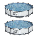 2 Pcs Steel Pro 12 Foot x 30 Inch Frame Above Ground Pool Set