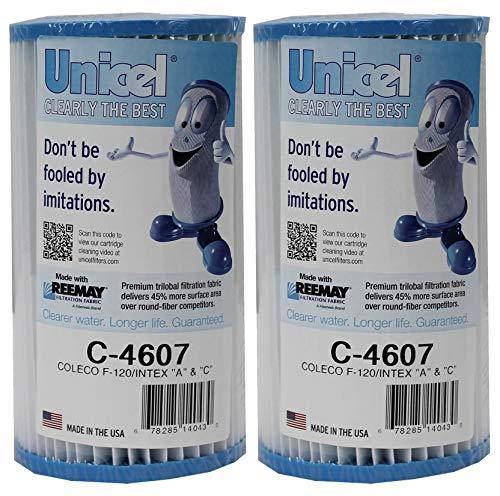 2) Unicel C-4607 Coleco Krystal Klear Intex A or C Replacement Filter Cartridges