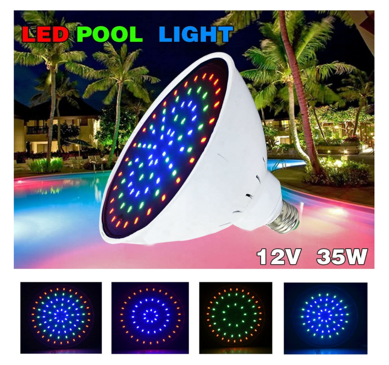RGB LED 36W In-Ground Swimming Pool Light Bulb with 120V Color Changing Capability - Replacement Bulb for Pentair and Hayward - Remote and Switch Control - E26/E27