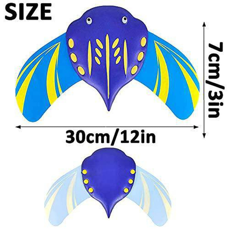 2021 New Summer Kids Swimming Pool Toy Mini Stingray Adjustable Self-propelled Devil Fish Flipper Training Underwater Glider Equipment Diving Water Toys Swimming Pool Toy, Adjustable Fins (Small)