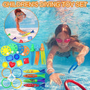 21 pcs Swimming Pool Toys Diving Toys Set, Diving Rings, Jellyfish, Torpedo Bandits, Gemstones, Underwater Diving Game Pool Training Toys for Kids (1 Set)
