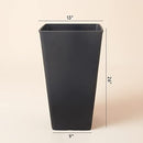 La Jolie Muse Tall Planters 26 Inch, Flower Pot Pack 2, Patio Deck Indoor Outdoor Garden Tree Planters, Black