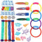 24 Pcs Diving Pool Toys Jumbo Set with Storage Bag Includes (4) Diving Rings, (4) Diving Sticks, (4) Toypedo Bandits, (8) Toy Sea Creatures and (4) Treasure Coins with Under Water Treasures Gift Set