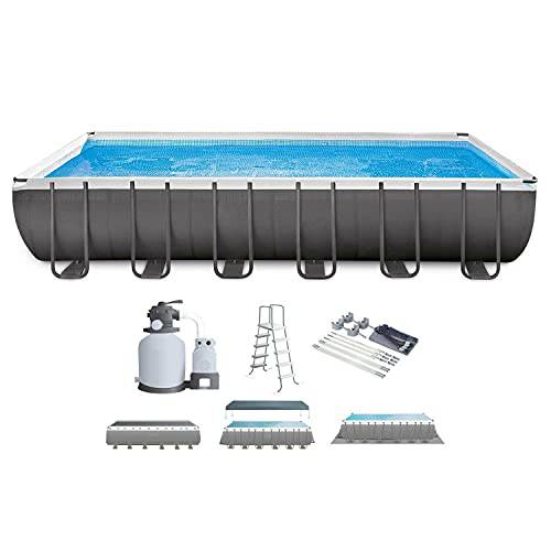 24 x 12' x 52" Rectangular Ultra XTR Frame Swimming Pool w/ Canopy Framed Swimming Pools Swimming Pool Above Ground Pool Pools for Backyard Outdoor Pool Above Ground Pools Backyard Pool Frame Pool