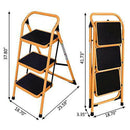 3 Steps Ladder Folding Non Slip Safety Tread Industrial Home Use 330Lbs Load Swimmingpool Step Ladder Telescoping Ladder Pool ladders for Above Ground Pools Above Ground Pool Ladder Pool Ladder