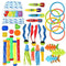 30 Pcs Diving Pool Toys Jumbo Set with Storage Bag Includes (5) Diving Sticks, (6) Diving Rings, (5) Pirate Treasures, (4) Toypedo Bandits, (3) Diving Toy Balls, (3) Fish Toys, (4) Stringy Octopus
