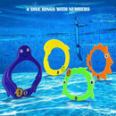 30 Pcs Pool Diving Toys, Underwater Swimming Dive Toys Set - Includes Dive Rings, Dive Sticks, Dive Grass, Fish Net, Torpedo Toy, Gems & Mesh Bag for Kids