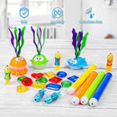 30 Pcs Pool Diving Toys, Underwater Swimming Dive Toys Set - Includes Dive Rings, Dive Sticks, Dive Grass, Fish Net, Torpedo Toy, Gems & Mesh Bag for Kids