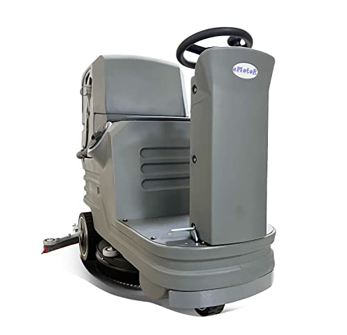 Emotor Automatic Ride-On Floor Scrubber Machine, Battery-Powered Commercial Sweeper Cleaning Equipment, 38" Squeegee with 23.6" Brush Cleaning Area,High Efficiency Square Cleaner