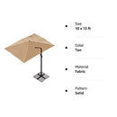 Sunnyglade 10x13Ft Cantilever Patio Umbrella Rectangular Deluxe Offset Umbrella 360°Rotation & Integrated Tilting System Patio Hanging Umbrella for Market Garden Deck Pool Backyard Patio (Tan)