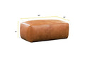 POLY & BARK Denver Leather Ottoman in Full-Grain Pure-Aniline Italian Tanned Leather in Cognac Tan