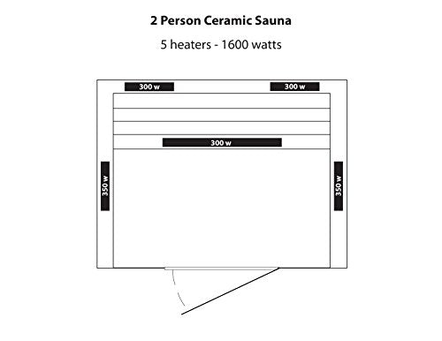 HeatWave BSA2406 2-Person Deluxe Ceramic Infrared Sauna, 1-2, Hemlock