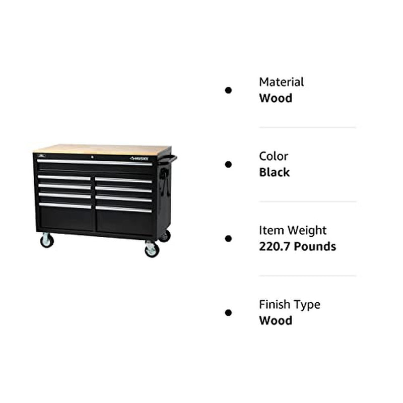 Husky Extra Deep 46 in. 9-Drawer Mobile Workbench