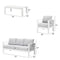 Wisteria Lane Aluminum Outdoor Patio Furniture Set, Modern Patio Conversation Sets, Outdoor Sectional Metal Sofa with 5 Inch Cushion and Coffee Table for Balcony, Garden, Light Grey