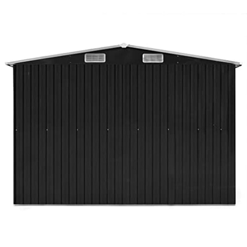 YEZIYIYFOB 8x32 FT Outdoor Storage Shed Garden Storage Patio Clearance Aluminum Metal Steel Outside for Backyard Yard Lawn Mower Tool Anthracite 101.2"x389.8"x71.3"