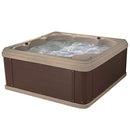 Essential Hot Tubs - Shoreline Lounger 24 Jet 6-Person Lounge Seating with Massage Features, 74.5 x 74.5 x 32-Inches, 120V, Cobblestone with Espresso Wrap