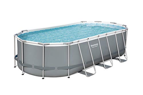 Bestway Power Steel 18' x 9' x 48" Oval Above Ground Pool Set | Includes 1500 GPH Cartridge Filter Pump, Cover, & Ladder