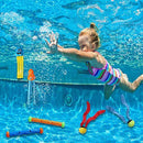 32 Pcs Diving Pool Toys Set with Bonus Storage Bag Includes Diving Rings, Diving Sticks, Toypedo Bandits , Diving Toy Balls, Octopuses, Fishes & Pirate Treasures, Underwater Sinking Pool Toys for Kids
