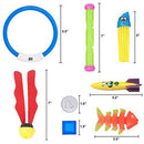 36 PCs Diving Pool Toys Deluxe Set w/ 4 Diving Sticks; 4 Diving Rings; 4 Toypedo Bandits; 12 Pirate Coins & Treasures; 4 Stringy Octopus; 4 Fish Toys; 4 Toy Balls for Kids Swimming Training Game