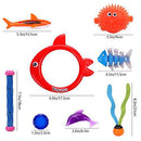 37 PCS Diving Toys Underwater Swimming Pool Toy Diving Rings, Diving Sticks, Diving Fish, Diving Sharks, Diving Seaweeds, and Diving Gems Under Water Games Training Gift for Kids Boys Girls