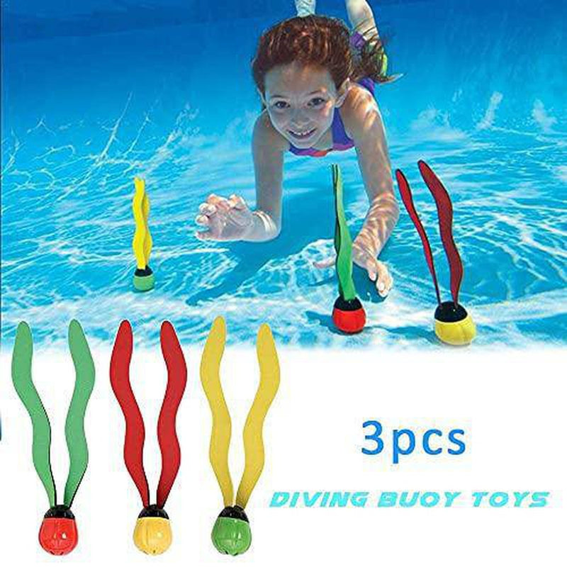 3Pcs/Set Underwater Toy,Durable Diving Seaweed Toy Portable Diving Grass Toys Underwater Diving Sports Swimming Supplies