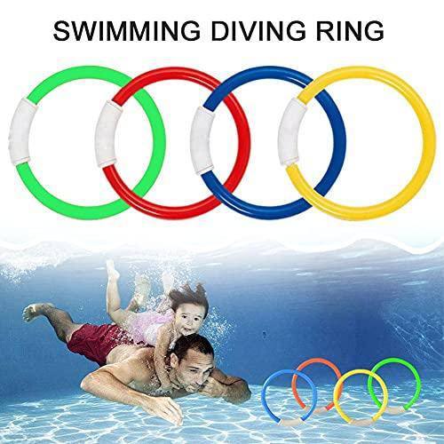 4 Pack Swimming Diving Ring Pool Diving Toys Spring and Summer Toys Water Swimming Pool Diving Rings Toys Pool Time Dive Rings Multicolored Swimming Pool Toys for Party Game