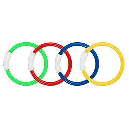 4 Pack Swimming Diving Ring Pool Diving Toys Water Swimming Pool Diving Rings Toys Spring and Summer Toys Pool Time Dive Rings Multicolored Swimming Pool Toys for Party Game
