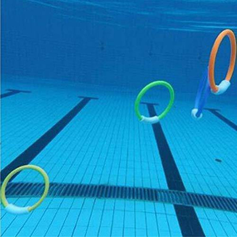 4 Pcs/Pack Child Kid Swimming Pool Underwater Diving Rings Toys Underwater Swimming Pool Diving Summer Beach Water Play Toys