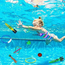 40 PCS Toy Set for Pool, Diving Toys, Swimming Pool Diving Toys for Kids, Underwater Swim Toys: Pool Rings, Dive Sticks, Shark Torpedo Pool Toy, Pool Gems Gift for Boys and Girls