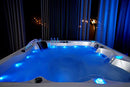 KOOSOM Luxury Hot Tub 5 Person Jakuzi Whirlpool Outdoor Spa Tub Freestanding Bathtub in Garden, 75 Jets Massage for 82-Inch Square with LED Lights, White Cloud + Black