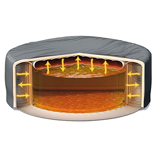 Intex 28449EP PureSpa Plus 4 Person Portable Inflatable Square Hot Tub Spa with 170 Bubble Jets and Built in Heater Pump, Greystone